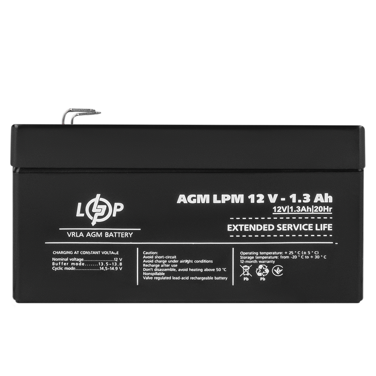 Аккумулятор AGM LPM 12V - 1.3 Ah - фото 3 - id-p2030107849