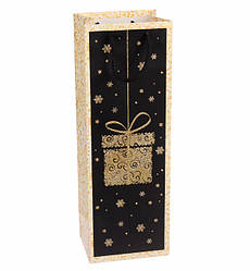 Новорічний пакет "Gift" 12*35*9 см, колір чорний