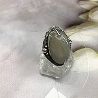 Волосатик кварц овальное кольцо с камнем кварц волосатик в серебре размер 17,3. Индия