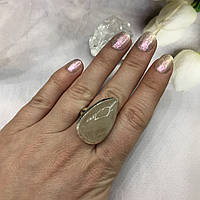 Волосатик кварц капля кольцо с камнем кварц волосатик в серебре размер 18,5. Индия