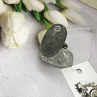 Волосатик кварц турмалиновый кольцо с камнем кварц волосатик в серебре размер 18. Индия