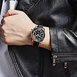 Чоловічий кварцовий водонепроникний (100м) годинник з нержавіючої сталі Pagani Design PD-1711 Silver-Black, фото 4
