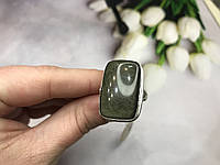 Обсидиан кольцо с натуральным обсидианом в серебре размер 18,5 Индия!