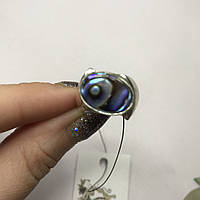 Халиотис кольцо 17,5 размер кольцо овал с натуральным халиотисом в серебре Индия