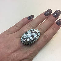 Бирюза кольцо с бирюзой в серебре 19 размер натуральная бирюза Индия