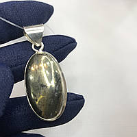Пірит овальний кулон з натуральним каменем пірит в сріблі кулон, підвіс з пиритом Індія