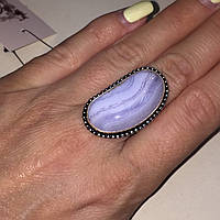 Сапфирин красивое кольцо овал с сапфирином в серебре. Кольцо с сапфирином голубым агатом 19 размер Индия