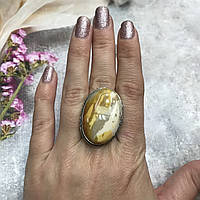Кольцо яшма мукаит в серебре перстень с мукаитом 16,2-16,5 размер Индия