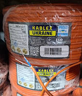 Провід мідний, кабель плоский ВВГ нг 2х1,5 Каблекс Одеса помаранч (кратно 5м) ПОВНОМіРНИЙ