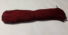 Сутажний шнур Сутаж 2 мм, бордовий. В мотку 50 метрів