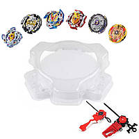 Набор бейблейдов 6шт с ареной (Beyblade Set) B102, B103, B104, B105, B106, B110 + запуски