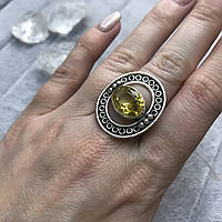 Цитрин 16,5 розмір кільце з цитрином кільце з каменем жовтий цитрин в сріблі Індія