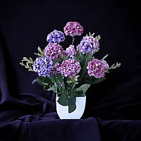 Искусственный цветок Гортензия фиолетовая в горшке, Гортензия интерьера, Гортензия в горшке