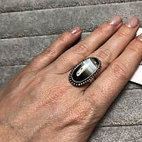 Натуральный ониксовый агат кольцо с натуральным камнем агат в серебре кольцо с агатом 16,8 Индия