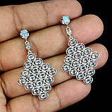 Сережки. Натуральний опал і блакитний топаз. Срібло 925., фото 3