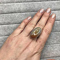 Агат кольцо с натуральным камнем агат кольцо цельное агат размер 17,8 Индия