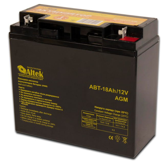 Акумулятор Altek ABT-18Аh 12V AGM