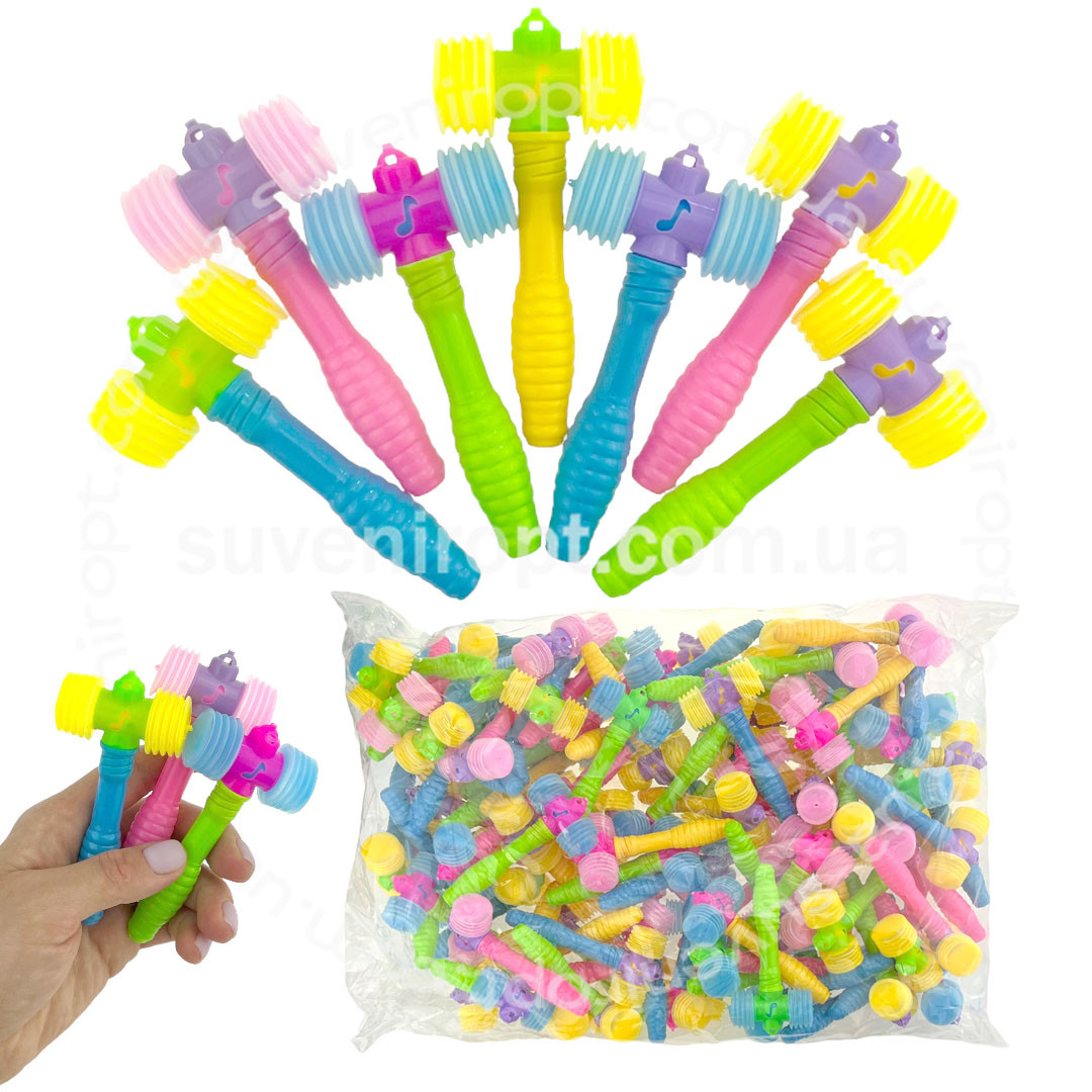 Маленька іграшка пискавка молоток 100 шт., фото 1