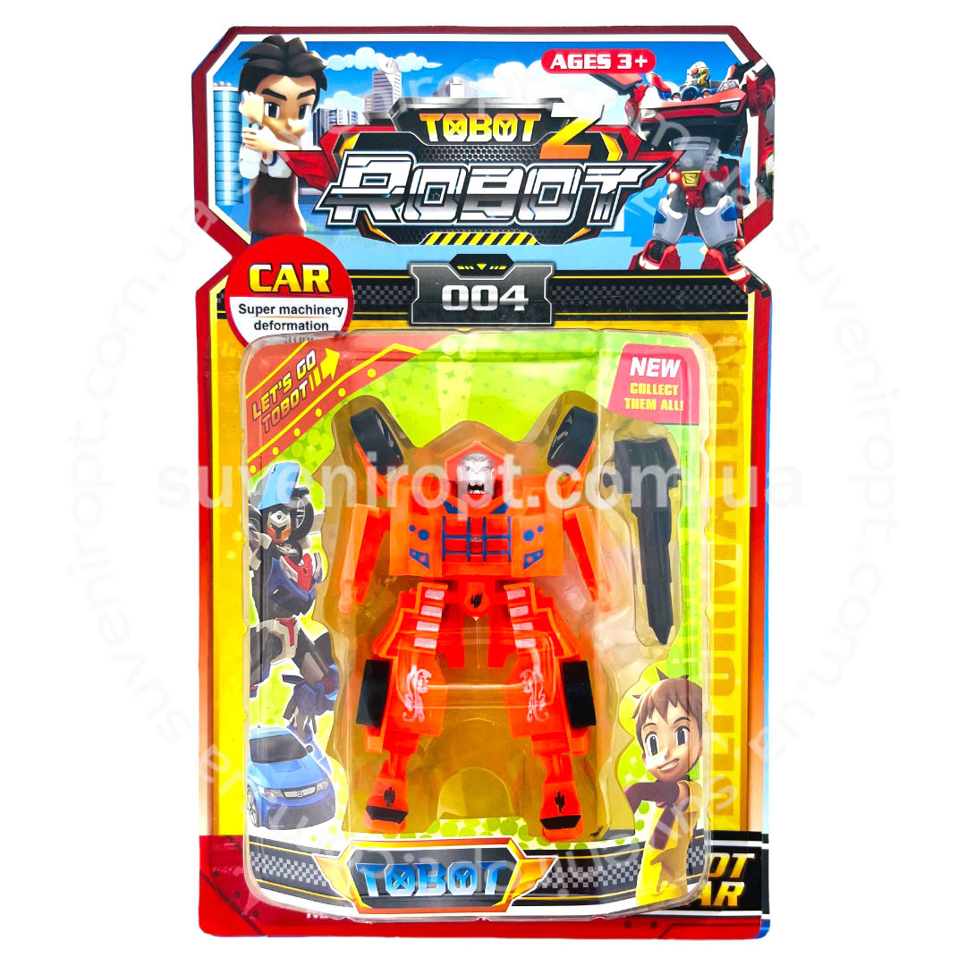 Іграшка машинка-трансформер жовтогарячого кольору, фото 1