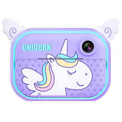 Дитячий фотоапарат миттєвого друку 1, Unicorn із підтримкою microSD card, 3Y+
