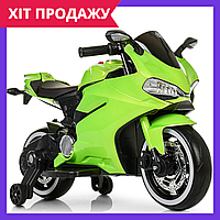 Электромотоцикл детский мотоцикл на аккумуляторе Bambi M 4104ELS-5 зеленый