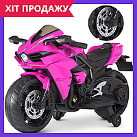 Електромотоцикл дитячий мотоцикл на акумуляторі Bambi M 4877EL-8 рожевий