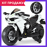 Электромотоцикл детский мотоцикл на аккумуляторе Bambi M 4877EL-1 белый