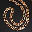 Позолочений срібний ланцюжок чоловічий товстий. Позолота 585 ланцюжок срібло 925. Ширина 7 мм 60 см, фото 7