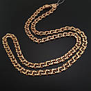 Позолочений срібний ланцюжок чоловічий товстий. Позолота 585 ланцюжок срібло 925. Ширина 7 мм 60 см, фото 9