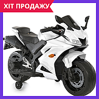 Электромотоцикл детский мотоцикл на аккумуляторе Bambi M 5022EL-1 белый