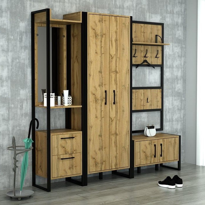 Передпокій Лофт 218х35х190 см. Колір на вибір, ПЛ-1, фото 1