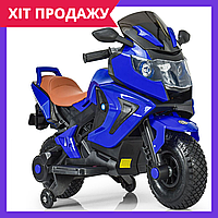 Электромотоцикл детский мотоцикл на аккумуляторе Bambi M 3681AL-4 синий