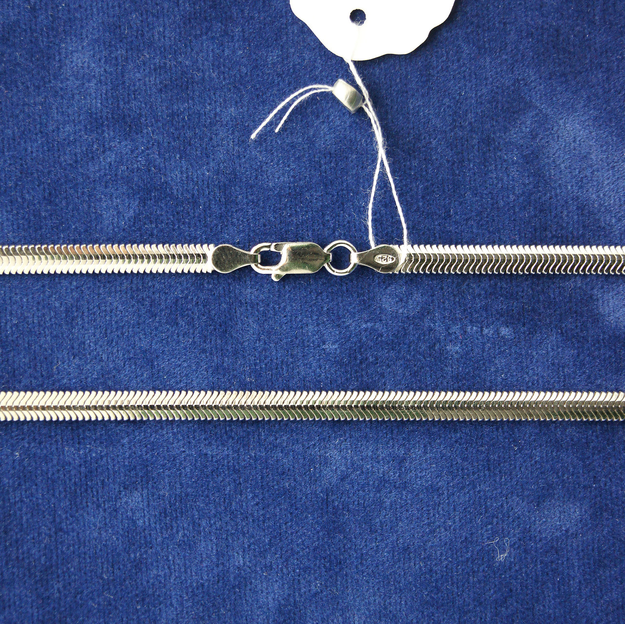 Ланцюжок Снейк плоский от 11.1 г, родований, срібний, від 45 см. CTS D rod 180/45, фото 1