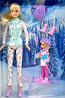 Кукла Defa Lucy 8356 с дочкой на лыжах