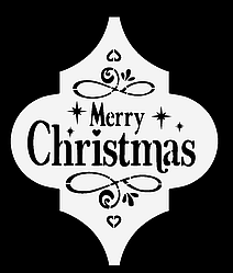 Пластиковий трафарет "Merry Christmas", 18 см
