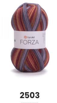 Нитки та пряжа для в'язання шкарпеткова напіввовна 75/25 FORZA YarnArt Форза ЯрнАрт № 2503