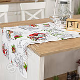 Новорічна скатертина - доріжка раннер на стіл "Санта" 140х47 см, фото 3