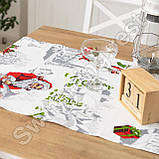 Новорічна скатертина - доріжка раннер на стіл "Санта" 140х47 см, фото 2