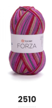 Нитки та пряжа для в'язання шкарпеткова напіввовна 75/25 FORZA YarnArt Форза ЯрнАрт № 2510