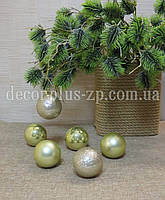 Іграшка новорічна 6см світле золото (уп 6шт)