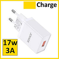 Швидкий зарядний пристрій для телефону блочок Швидка зарядка JOKADE 17W 3 А Fast Charge білий