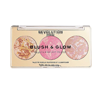 Палетка для макияжа лица Revolution Pro Blush AND Glow Palette Peach Glow