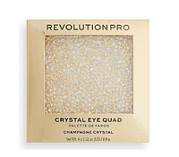 Палетка теней для макияжа Revolution Pro Crystal Eye Quad Champagne Crystal