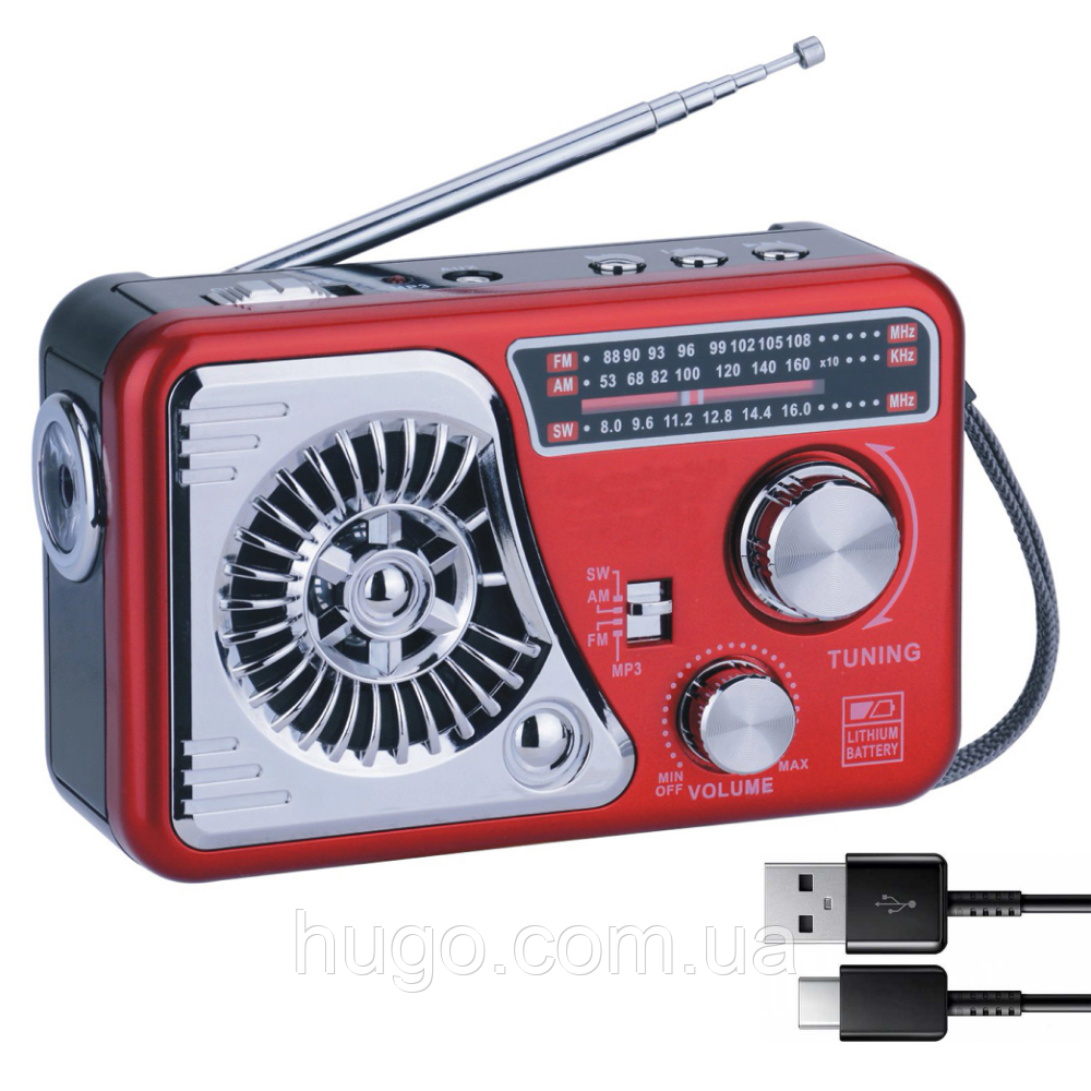 Портативне радіо з сонячною панеллю, ліхтарем та Bluetooth, EL-XB 962BT-S / Цифровий радіоприймач з USB