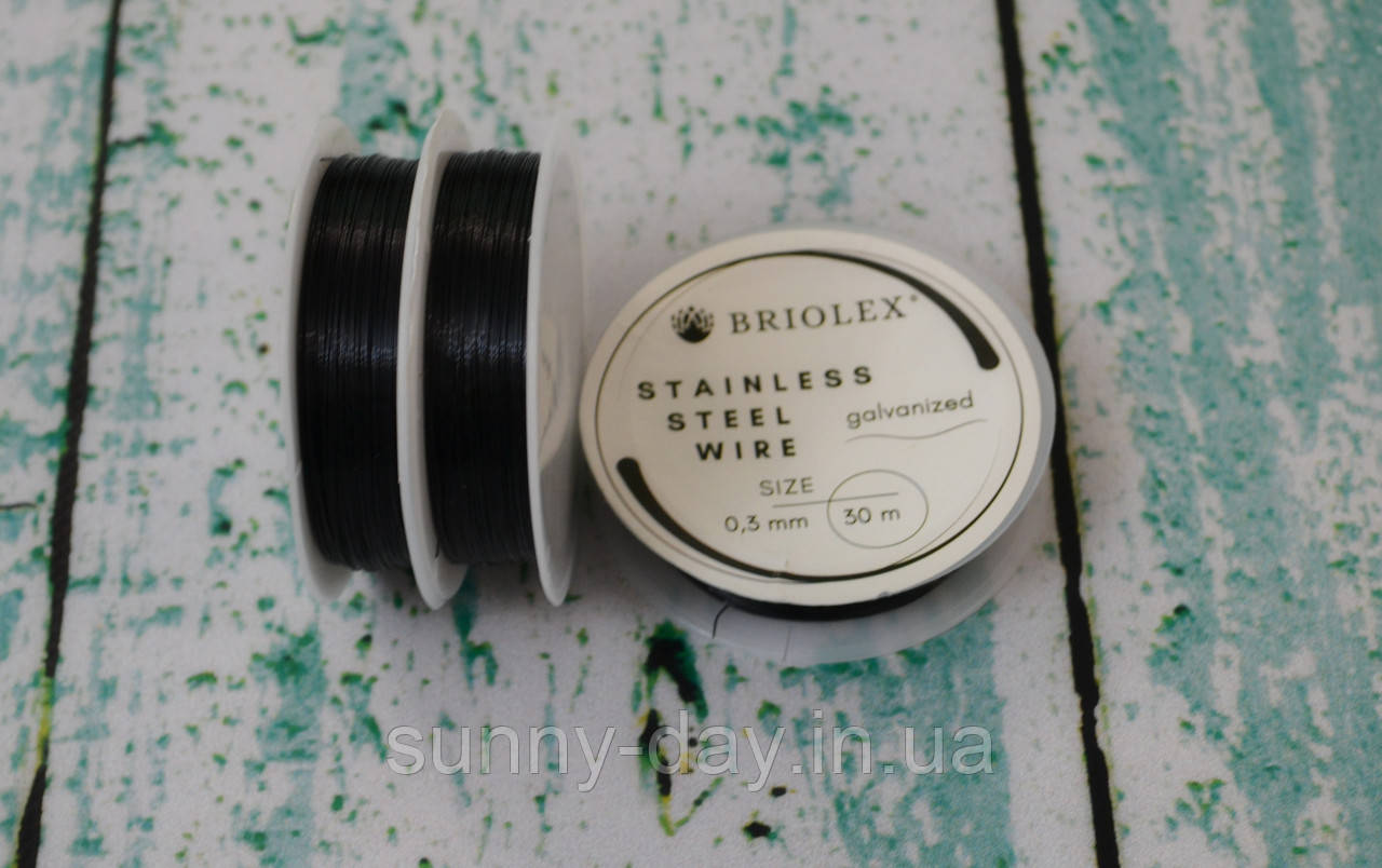 Проволока для рукоділля 30м колір - чорний 0,3мм, фото 1