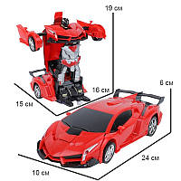 Машинка Трансформер Lamborghini Robot Car Size (HA-120) Червона