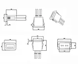 USB 2.0 -  PH2.0- 2P гніздо мама вологозахисне, фото 8