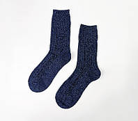 Носки шерстяные SOX Warm с узором цвета синий меланж