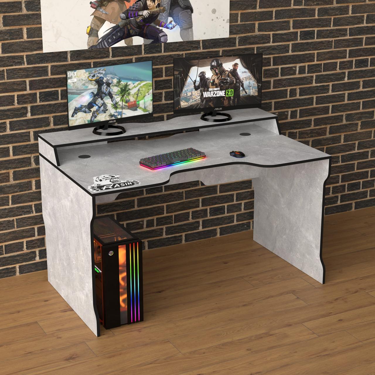 Геймерський стіл "Rasin RS-22" 120х80х75 см. Індастріал/Чорна кромка, фото 1