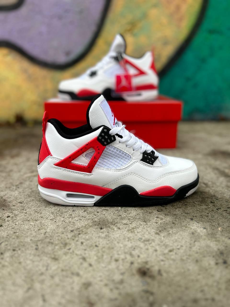 Кросівки чоловічі білі Jordan 4 Red Cement (14405)